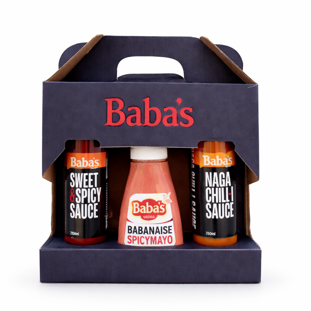 Baba’s Sauce Box – 3 × 250ml Mixed Selection