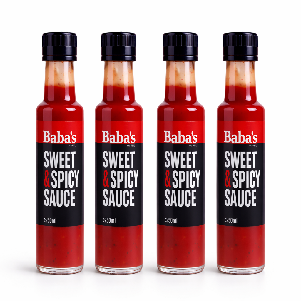 Baba's Sweet & Spicy Sauce 4-pack — four 250ml bottles