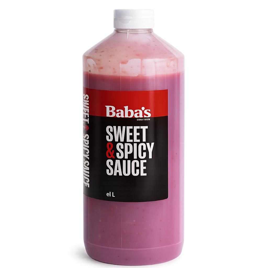 Baba's Sweet & Spicy Sauce 1 litre bottle — bulk buy