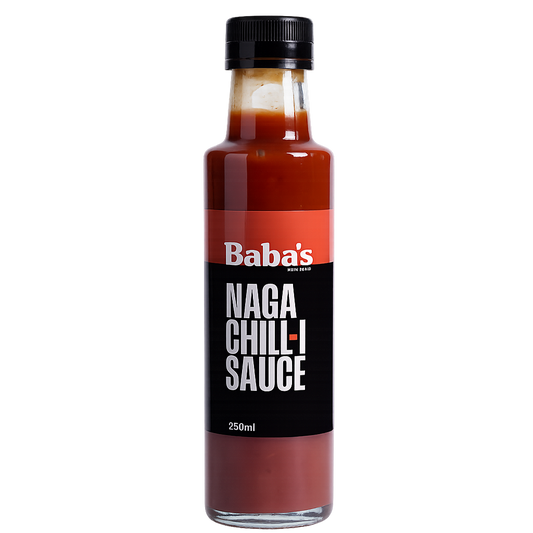Baba's Naga Chilli Sauce — 250ml bottle, made in Scotland